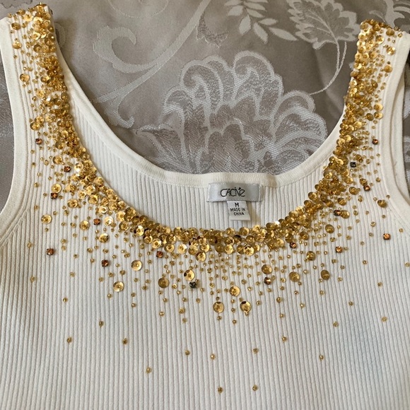 Set of Authentic Cache Embellished Ribbed Tanks - Picture 4 of 8